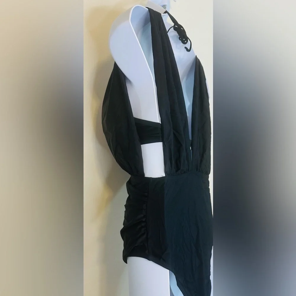 LilyLove Plunge One-Piece Swimsuit with Optional Bra Top, size XL - Picture 3 of 15